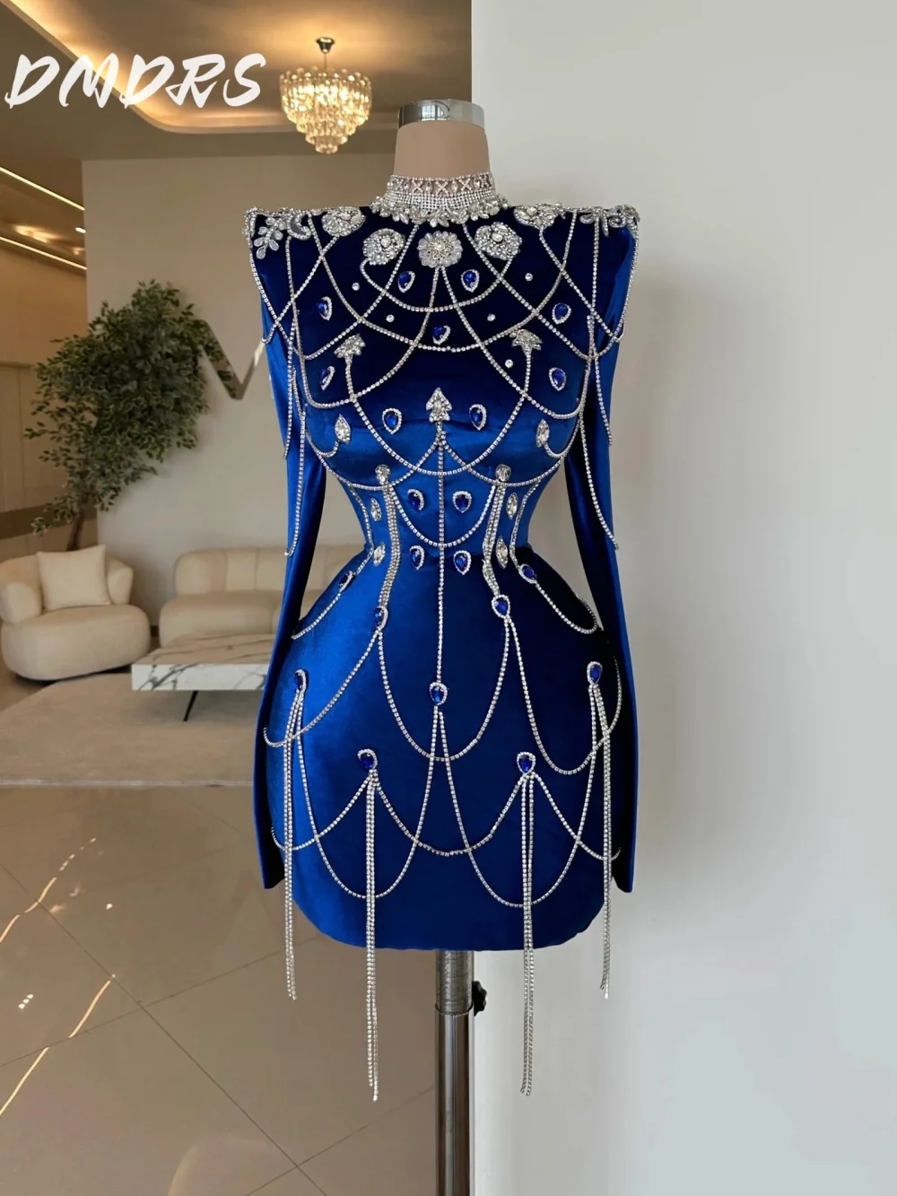 

Luxurious Velvet Beaded Prom Dress 2025 Charming Long Sleeve Shiny Evening Dress Stylish A Line Floor-Length Gown Customized