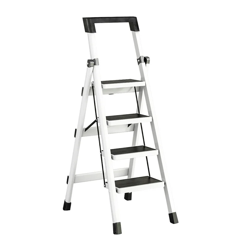 3/4 Steps Ladder Folding Aluminum Non-slip Folding Ladders High Stool Chair Kitchen Step Ladder Stool Foldable House Ladder