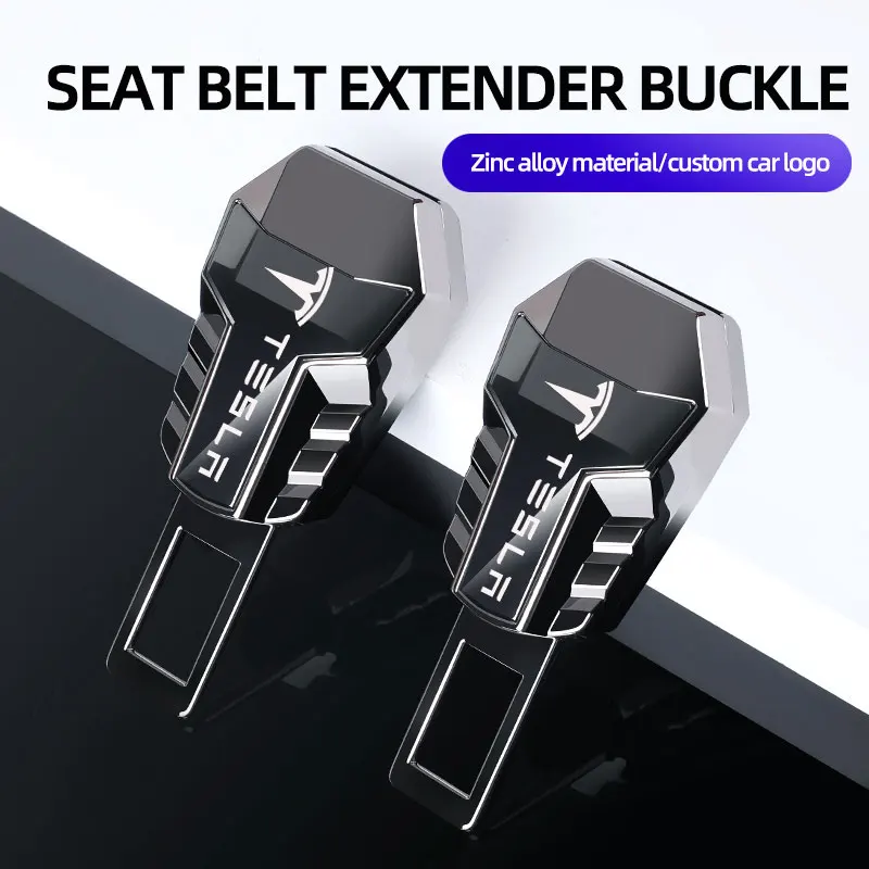Suitable for Tesla Model 3 Model S Model X Automotive Seat Belt Extended Buckle Zinc Alloy Car Jewelry