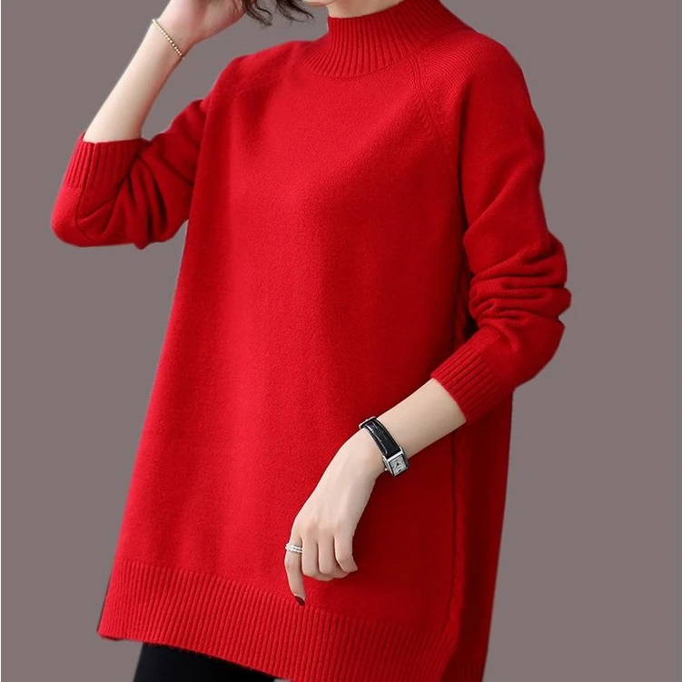 Pull à manches longues et col rond pour femme, optique d'hiver, pull épissé pour femme, vêtements de bureau pour femme, T353