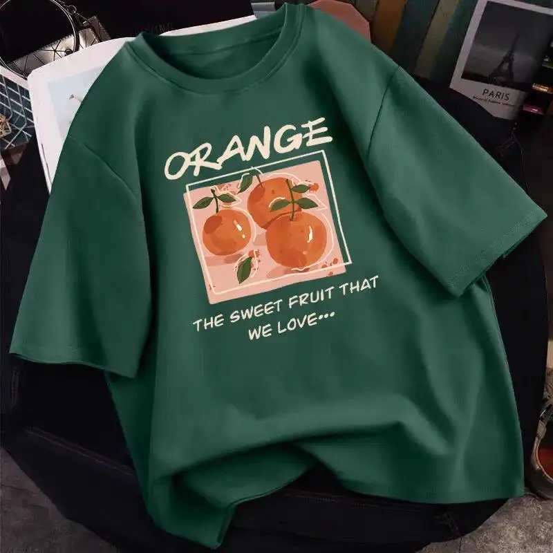 Camiseta de algodón puro de verano para mujer, de manga corta, diseño de ropa para mujer, estilo nicho, holgada, talla grande, de verano, de media manga.