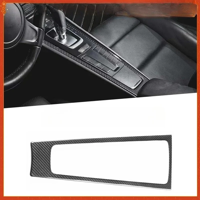 

For Porsche 718 911 Dry Carbon Fiber Interior Central Console Gear Shift Panel Cover Trim Automotive Modification Accessories