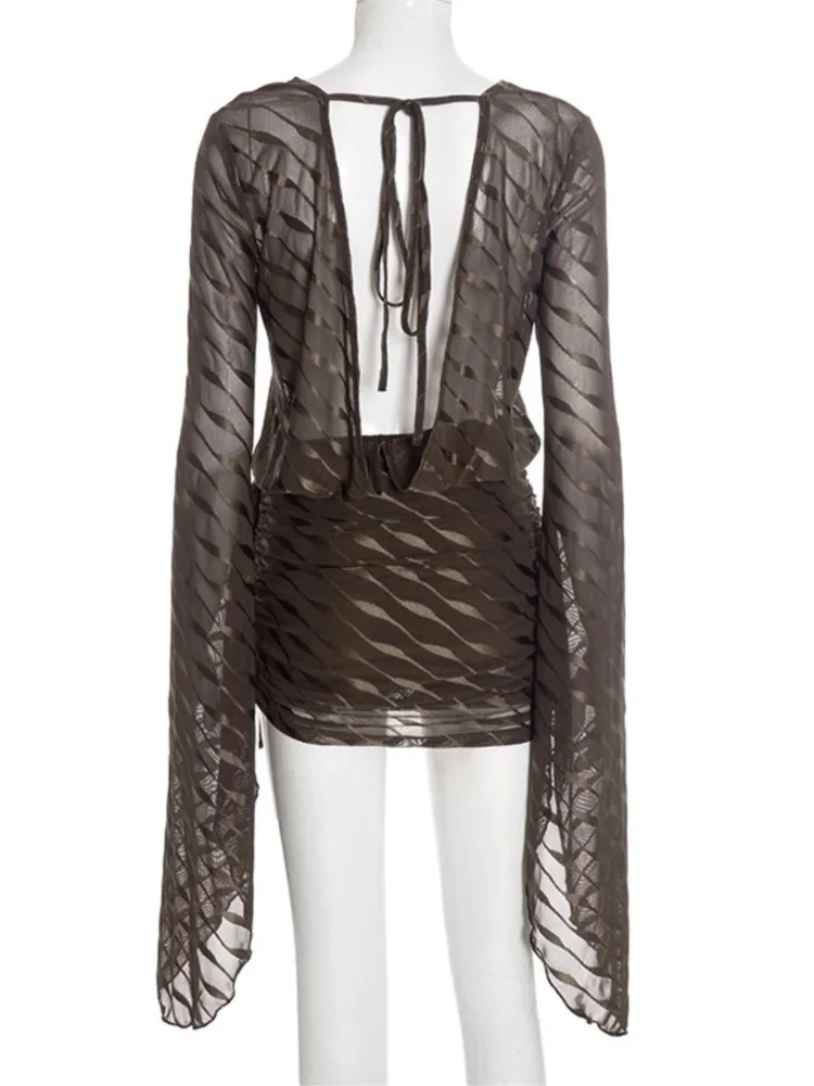 2025 automne hiver à manches longues élégant Mini robe vêtements pour femmes décontracté fête travail soirée gaine bureau dame robes