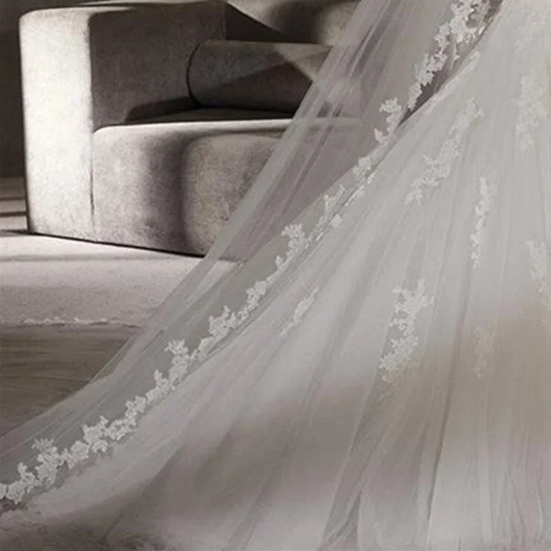 Voile de bord en dentelle blanche pour patients cathédrale, tulle ivoire sur mesure, accessoires de mariage pour mariée, offre spéciale, 300cm