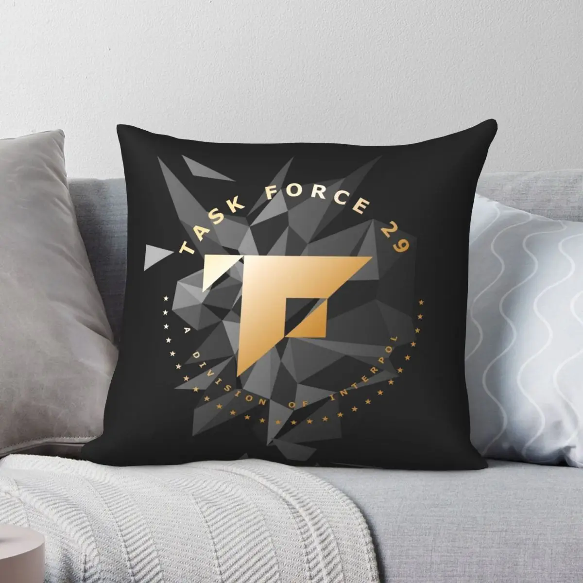 Task Force 29 Square Pillowcase Polyester Linen Velvet Pattern Zip Decor Throw Pillow Case Sofa Seater Cushion Cover