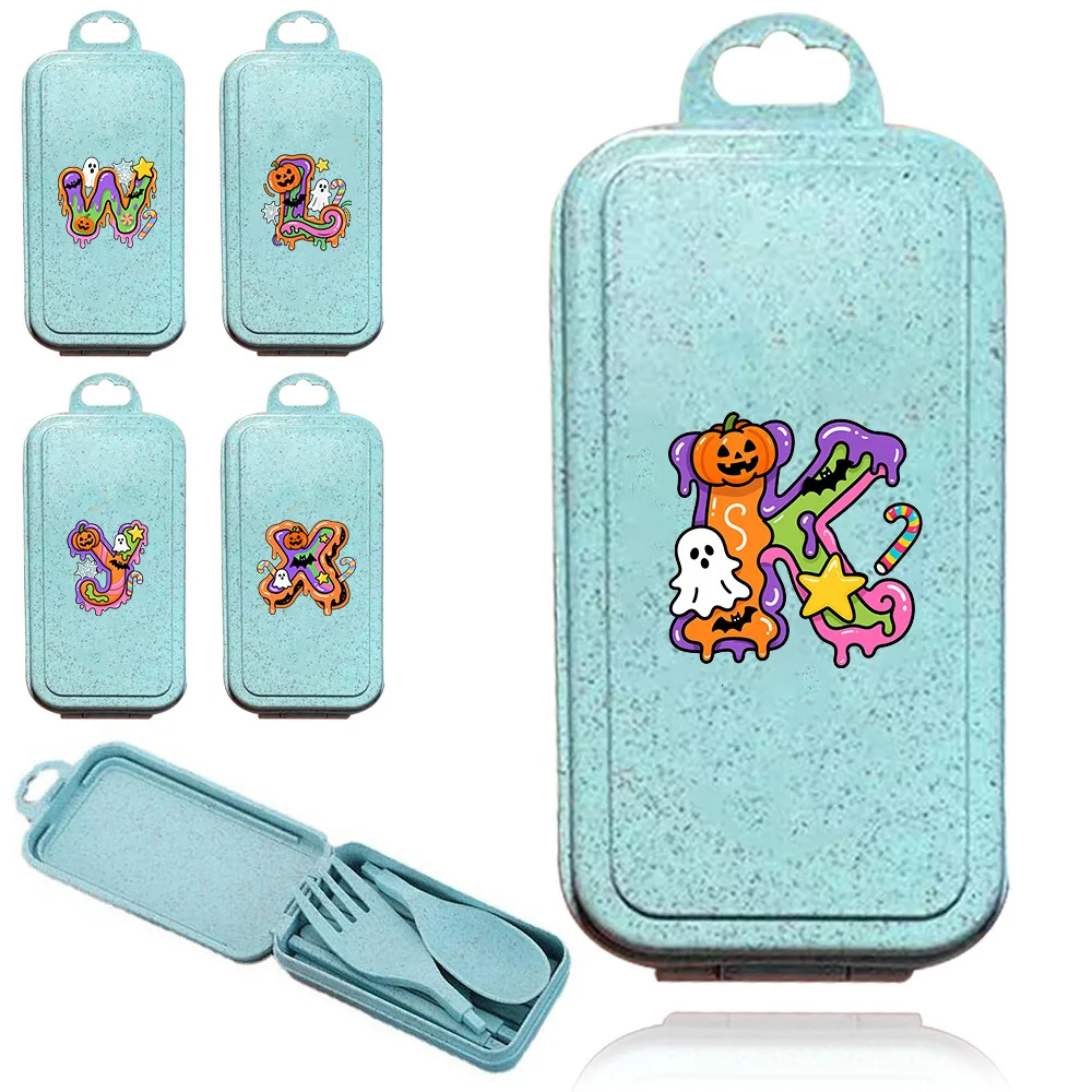 Многоразовая посуда из пшеничной соломки, набор для кемпинга, с контейнером