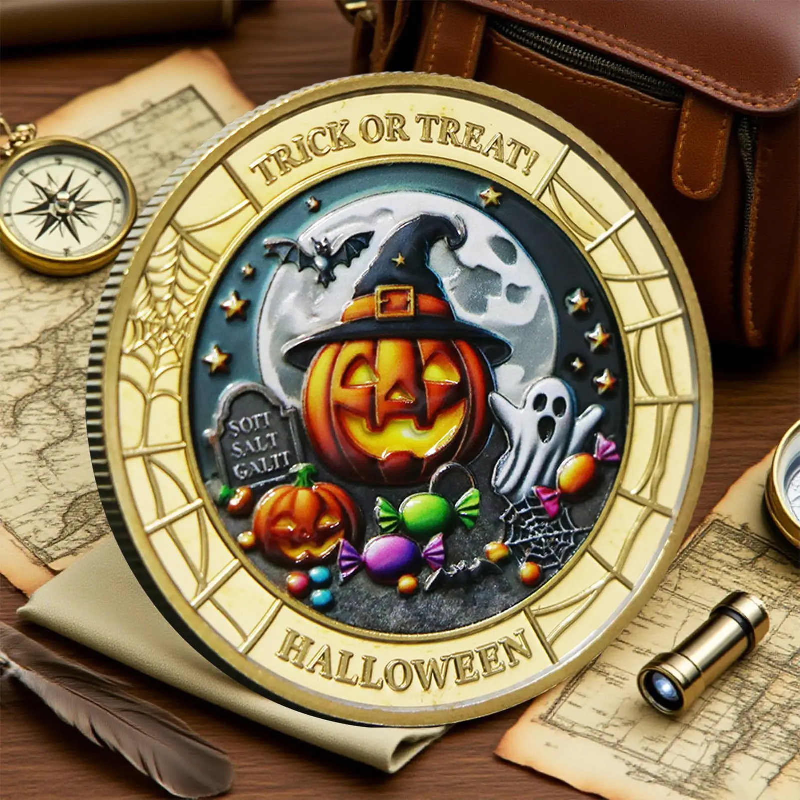 Collector Coin Halloween Trick Or Treat Coin Keepsake Collector Toys For Party Favor Souvenir Women Adult Men Home Kids view 3