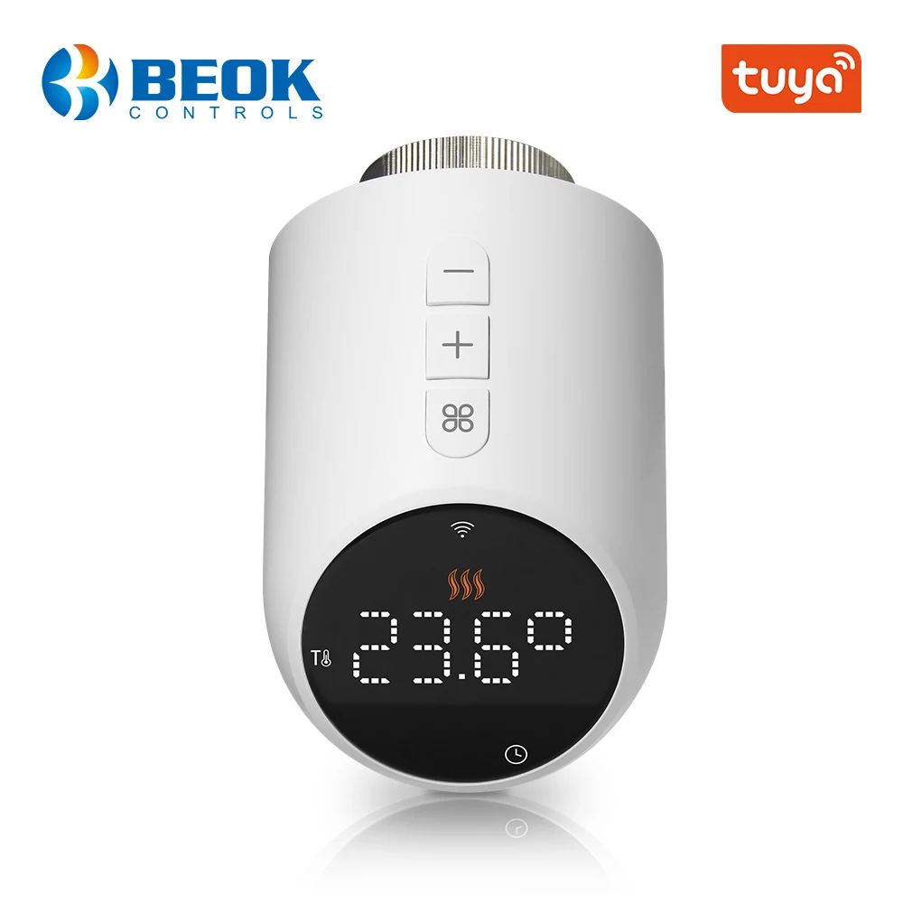 Beok Tuya Zigbee Radiator Valve Thermostat Smart Home TRV Programmable Thermoregulator for Heating with Alexa Google Home