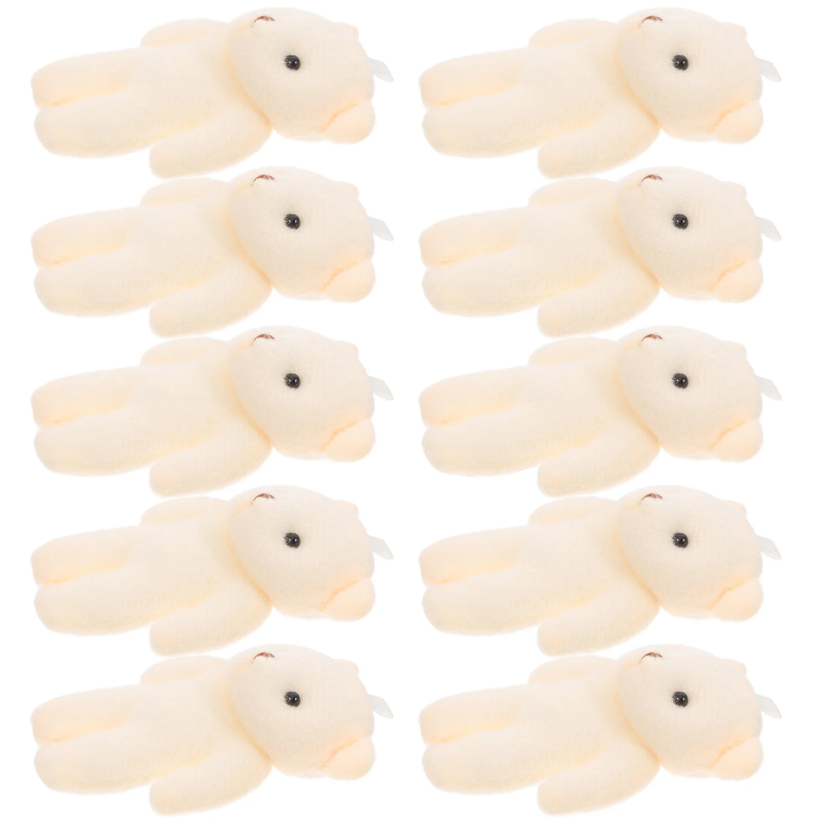 

10 Pcs Bear Toys for Girls Mini Stuffed Animals Babies Cartoon Filling Little Pp Cotton Hanging Plush Keychain