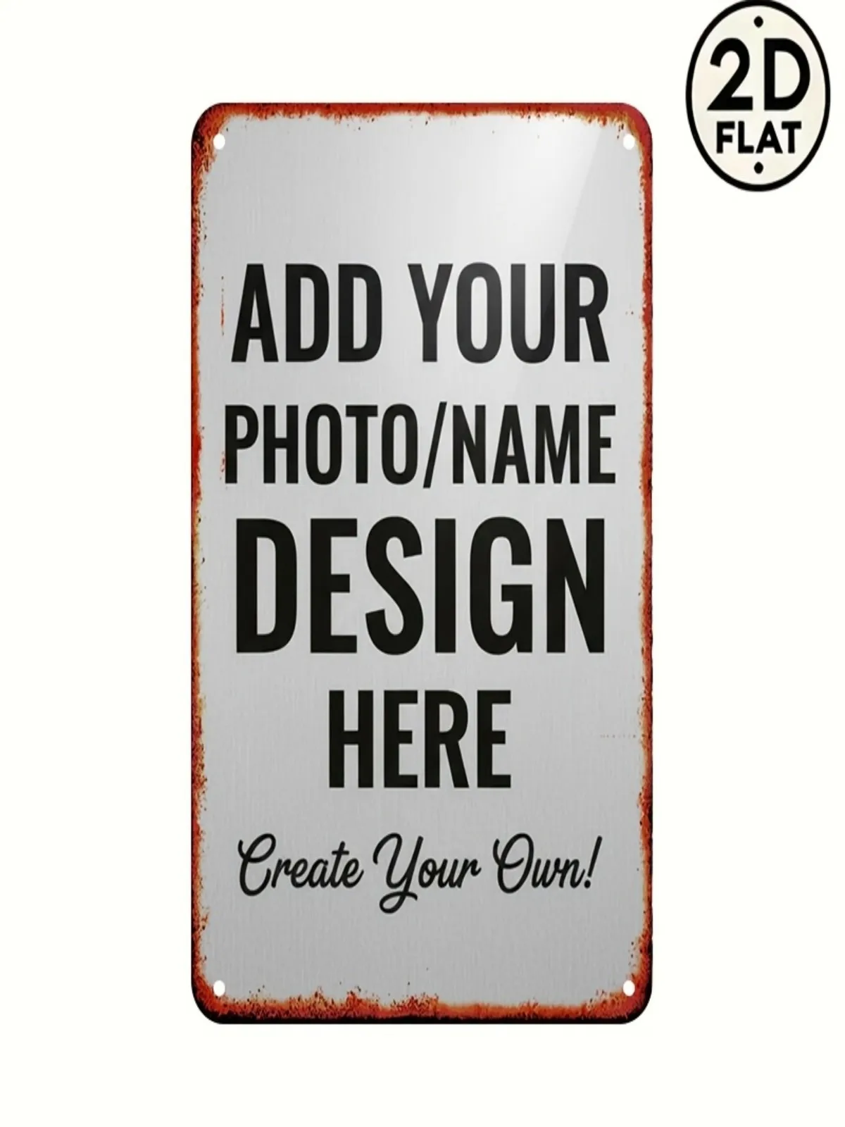 Custom Photo/Name 2D Metal Sign - Personalized Design (30x20cm, Pre - drilled, Waterproof, Weather - resistant)