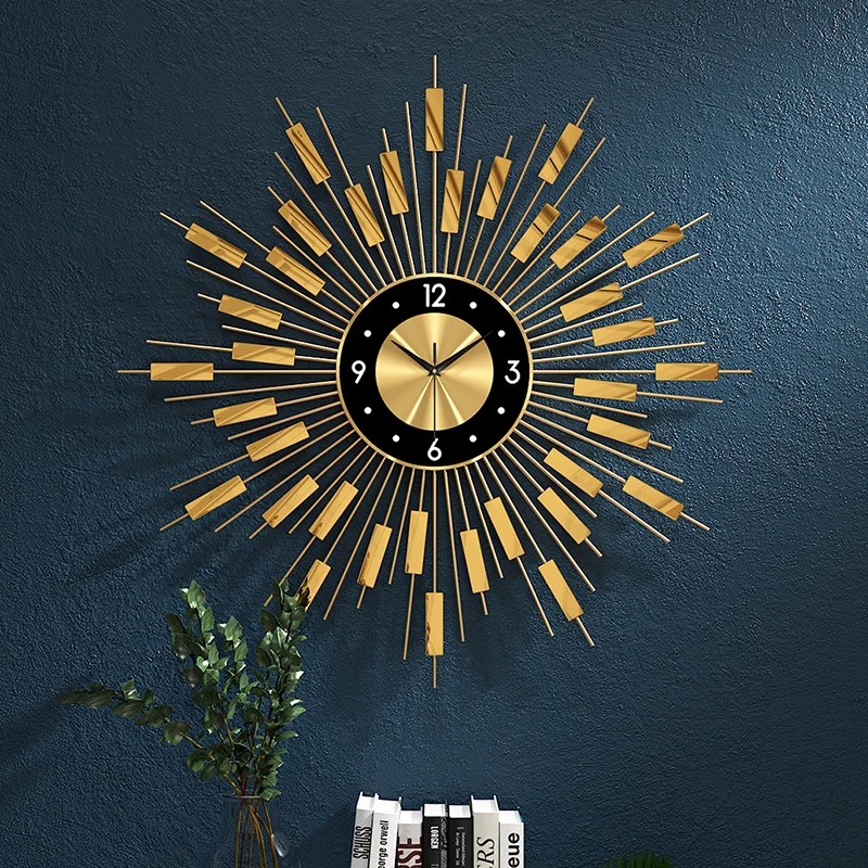 Golden Nixie Kitchen Large Wall Clock Digital Mural Classic Silent Stylish Wall Clock Work Unusual Wanduhr Home Decor YX50WC