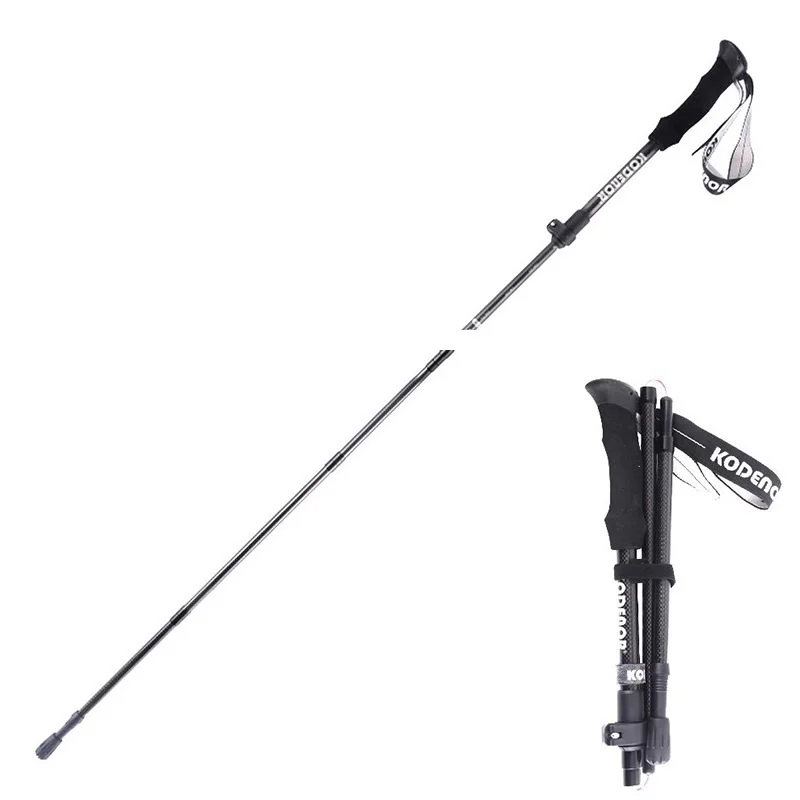 outdoors Climbing stick 130CBM Carbon fibre Folding outside lock portable Straight shank Walking stick