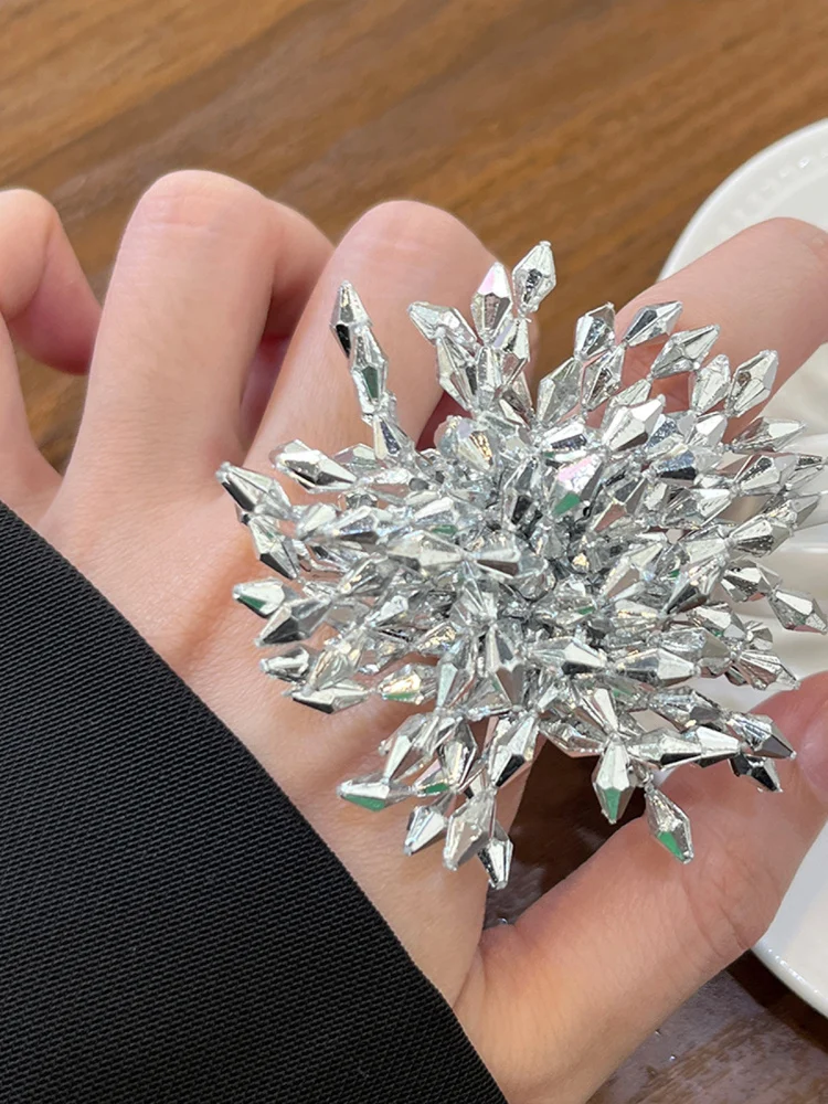 

Эффектное кольцо с подвеской-фейерверком для женщин, роскошное модное индивидуальное открытое кольцо на указательный палец, аксессуар