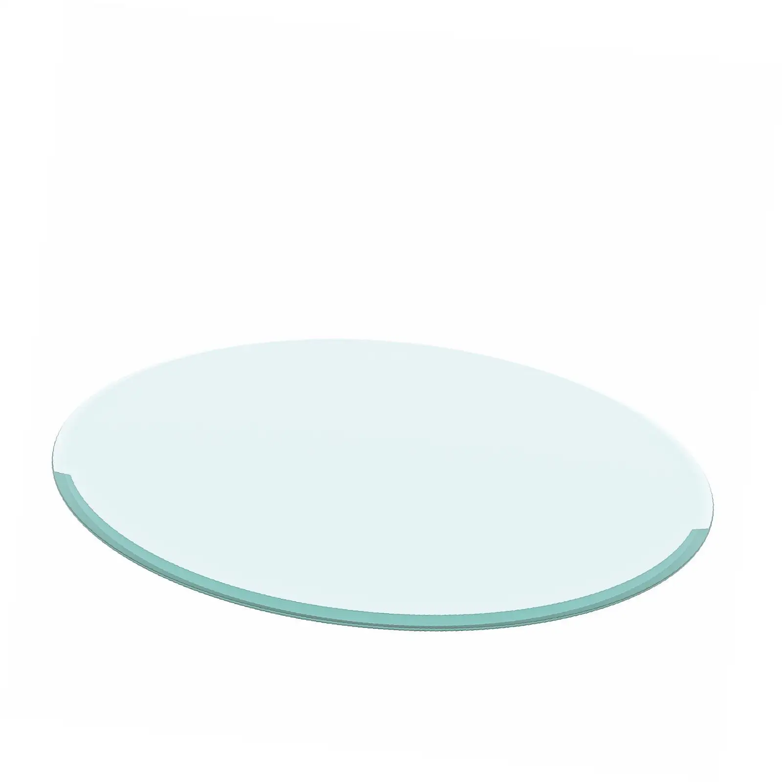 سطح طاولة من الزجاج المقسى المستدير مقاس 32 بوصة من الزجاج الشفاف مقاس 2/5 بوصة مشطوف سميك