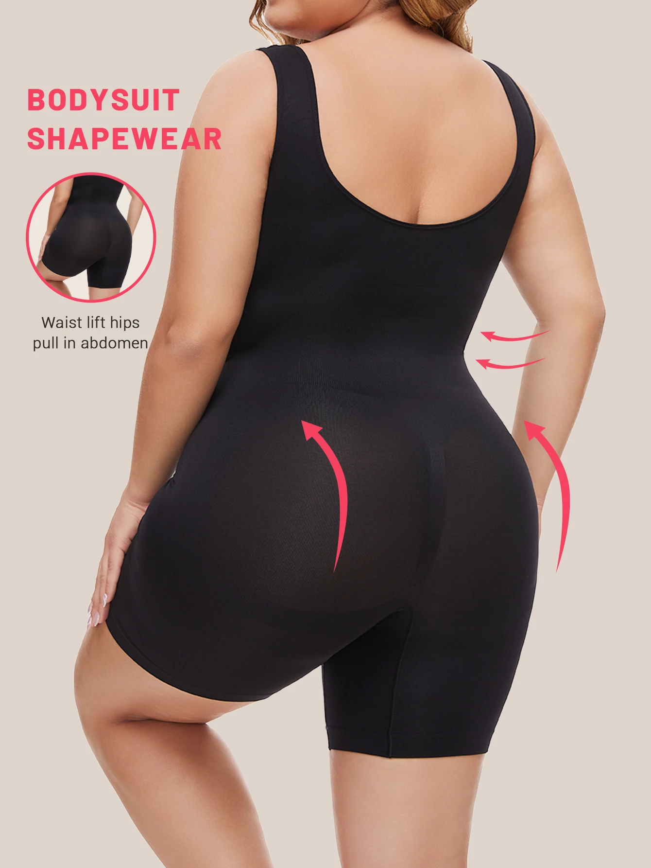 Plus-Size Seamless One-Piece Shapewear for Women: Tummy Control, Butt Lifting, and Shaping Bodysuit