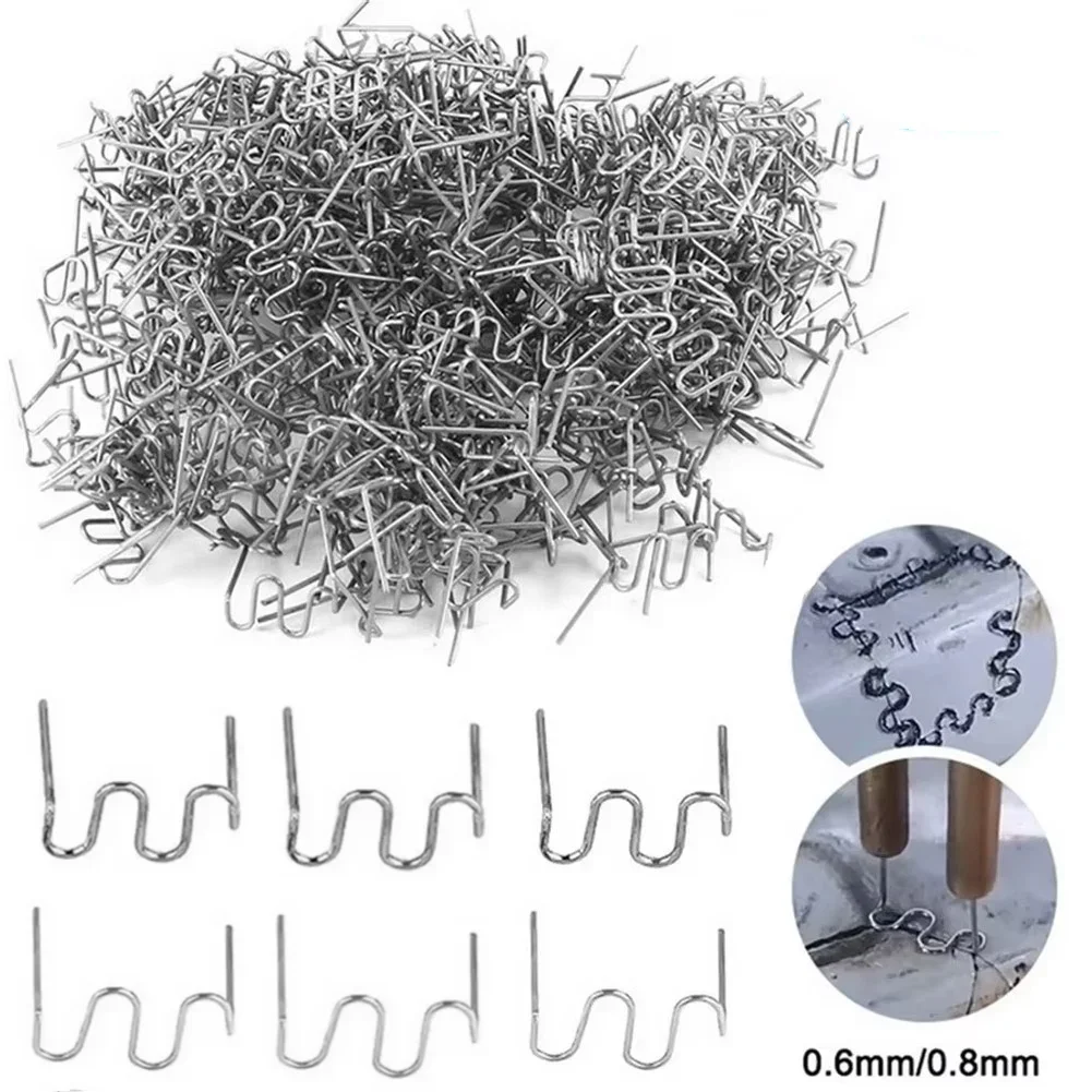 500 PCS Agrafeuse à chaud 0,6/0,8 mm pour pare-chocs de voiture, soudeuse plastique, kit de réparation automobile, outil de soudage à chaud