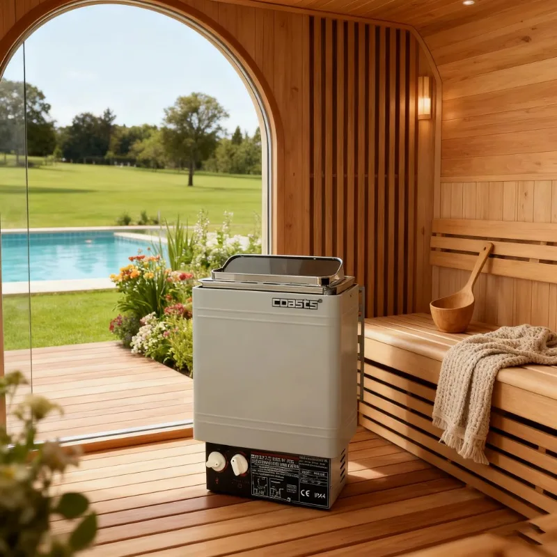 COASTS Modern Acrylic Electric Sauna Stove Heater 4.5KW/220V Lightweight Infrared Sauna Equipment