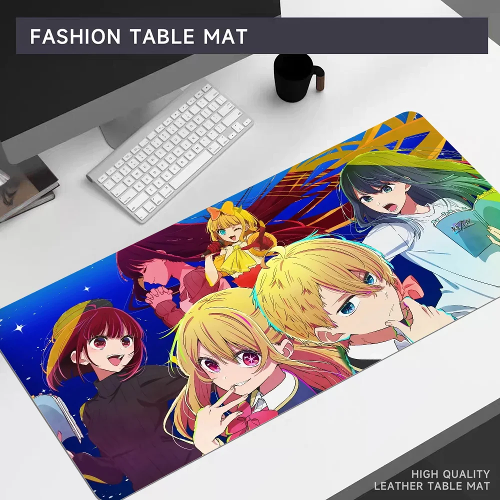 Oshi no Ko Mousepad 80x30cm XL Lockedge Office Computer Desk Mat Table Keyboard Big Mouse Pad Laptop Cushion Non-slip Bedroom