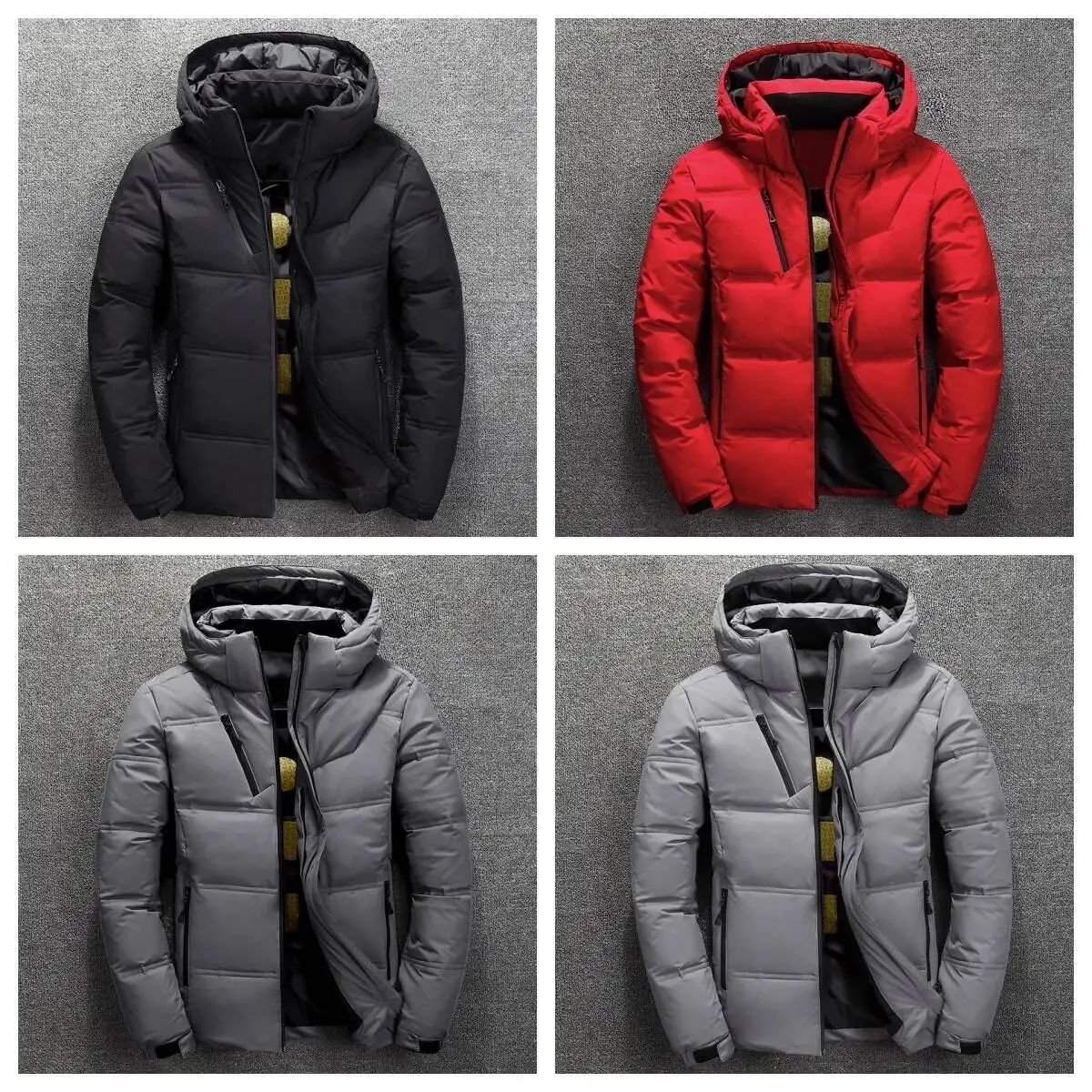 Winter New Thick Casual Lightweight Hooded Detachable Warm White Duck Down Jacket Men's