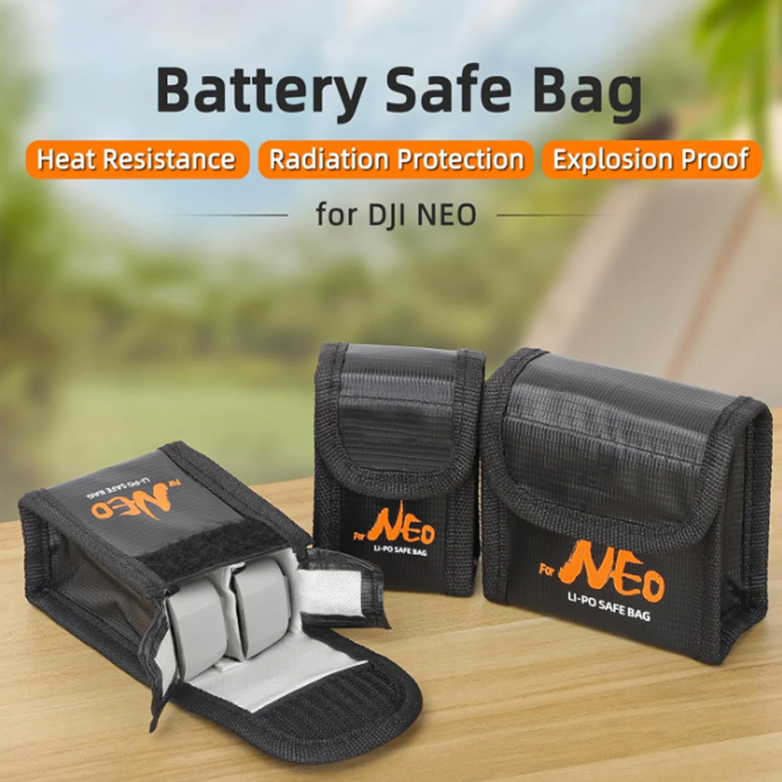 Fireproof Battery Storage Bag for DJI Neo/NEO2 Mini Drone Battery Case Safe Pouch Heat-Resistant Explosion-Proof Carrying Bag