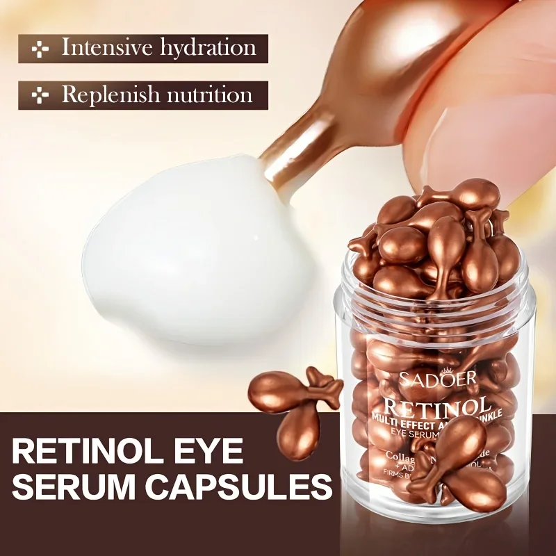 SADOER Retinol Multi-Effect Anti-Wrinkle Firming Capsule Eye Serum,Tender Skin Hydrating Eye Cream Nourishing Hydrating Eye Care