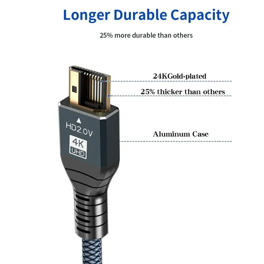 Video Adapter Cable Supporting 8K@60Hz High Clarity TV Display Projector Aluminum Alloy Braided Cord Computer Accessories