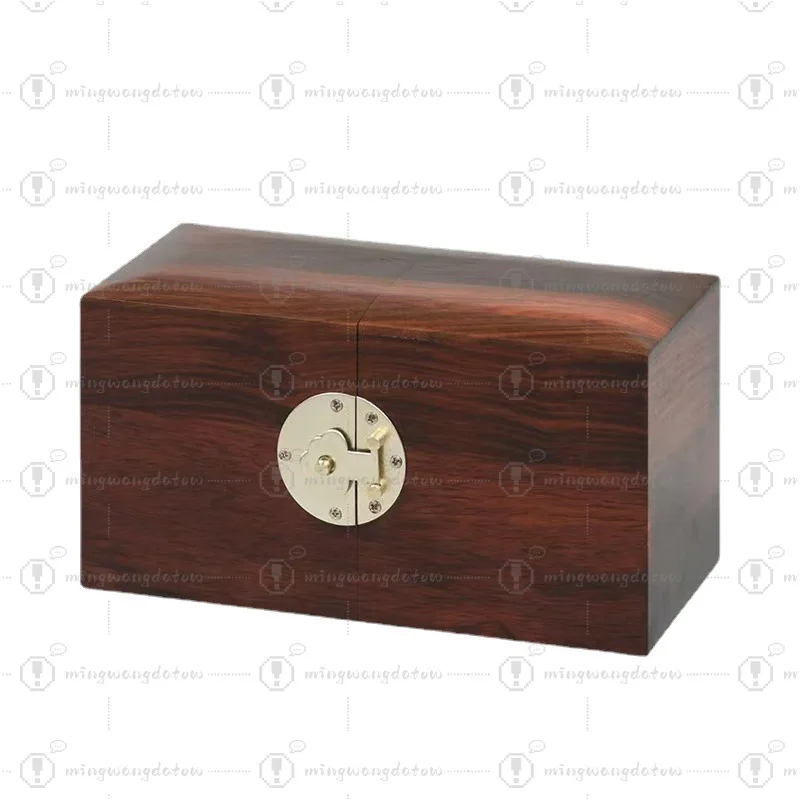 Chinese Style Double Open Solid Wood Jewelry Box 4 Drawers Storage Organizer Gift Box