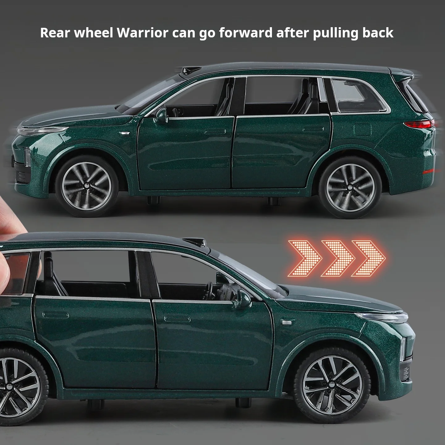 Modelo de carro em liga metálica Li Auto L9 32 Escala Diecast modelo de carro com som e luz puxar para trás meninos presente brinquedo de ornamentos colecionáveis