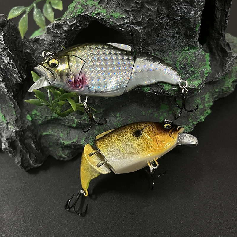 9.7g 71mm Lifelike 2 Segment Minnow Fishing Lures Floating Crankbait Artificial Baits Wobbler for Bass Pike Swimbait Equipment