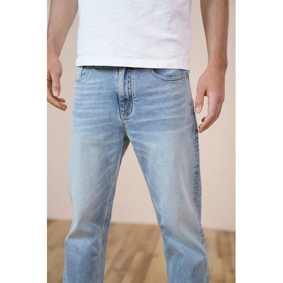 SIWMOOD 2024 primavera nuovi jeans lavati al laser ambientali da uomo slim fit pantaloni classici in denim jeans di alta qualità SJ170768