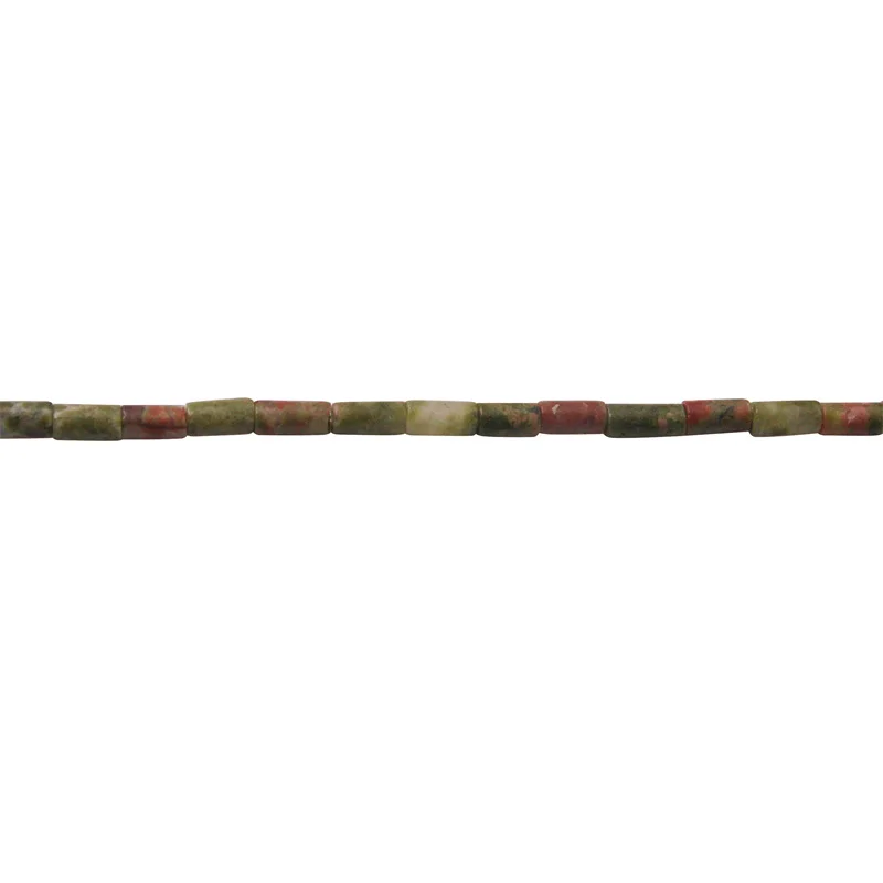 Unakite Natural Stone Beads Strand Tube Cylinder 2x4mm Semiprecious For Making Jewelry DIY Bracelet Necklace Earrings Craft