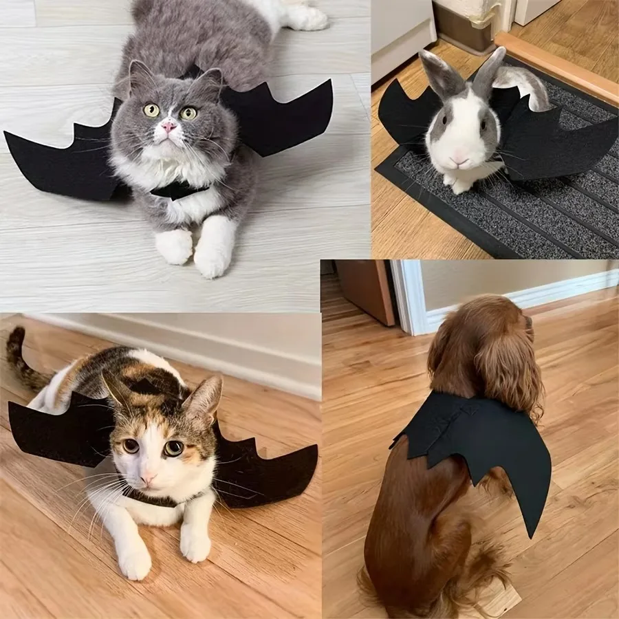 1/3 Stück Katzenflügel Halloween-Kostüme Kleines Hunde-Cosplay-Partykleid für Haustier-Welpen Feiertags-Rollenspiel-Dekor Halsband-Zubehör – Detail 8