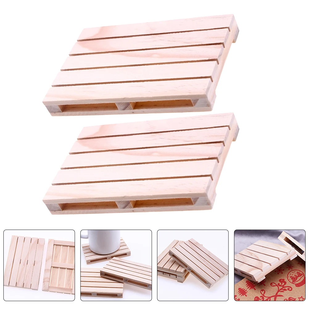 2 Pcs Coasters Compact Home Daily Coaster Daily Use Wooden Cup Pad Use Heat Insulation Protective Mat for Coffee Table Living