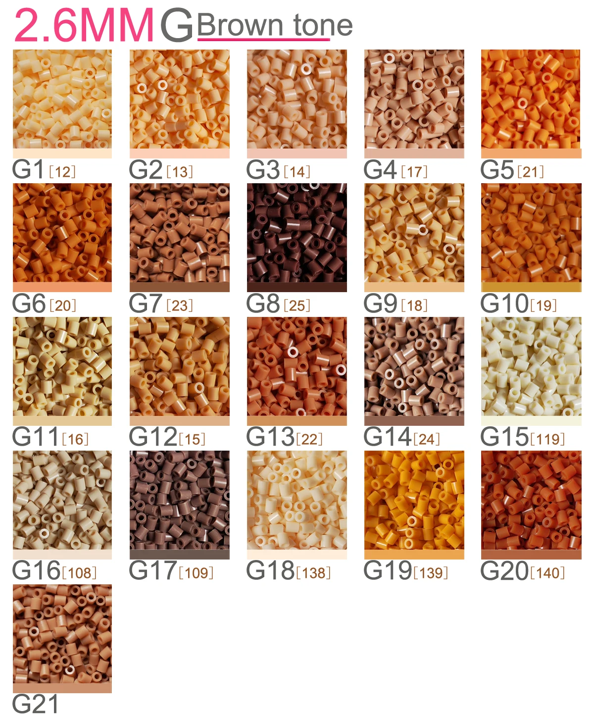 2,6mm Mini-Perlen 1000 Stück Braunfarben Perler-Perlen Pixel-Art Bügelperlen Geschenk Hama-Perlen DIY-Puzzles Bügelperlen – Detail 1