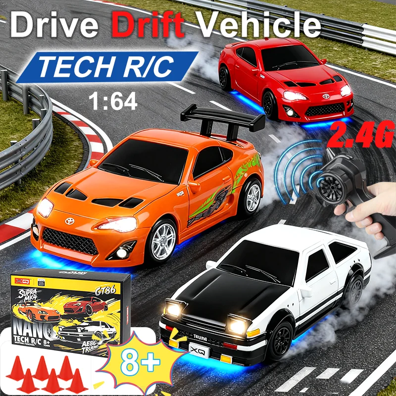 جديد 2.4G التحكم عن بعد الانجراف سيارة 1/64 مقياس صغير ضوء بارد 4WD RC لعبة سباق نسبة كاملة مكتب المنافسة لعبة مهرجان هدية