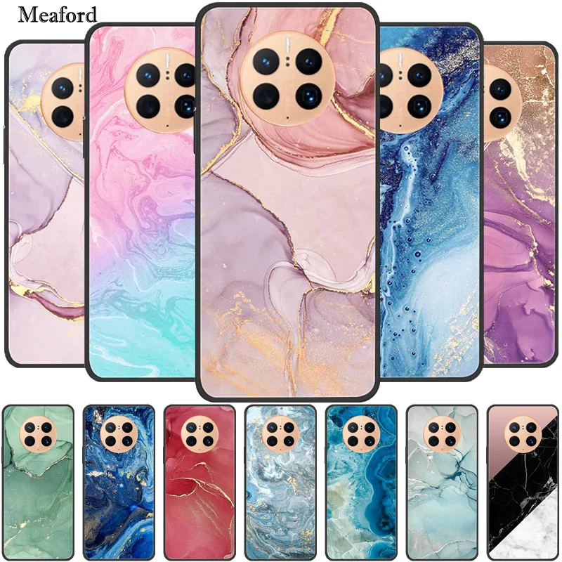 For Huawei Mate 50 Pro Case Silicone TPU Soft Cover Phone Case For Huawei Mate 50E Funda Mate50 Marble Bumper Shockproof Coque