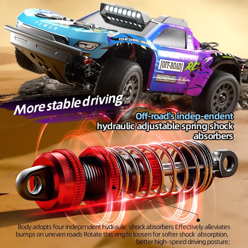 JJRC Q130 1:16 70 KM/H 4WD RC Auto met Licht Borstelloze Motor Afstandsbediening Auto Hoge Snelheid Drift Monster Truck volwassenen Kinderen Speelgoed