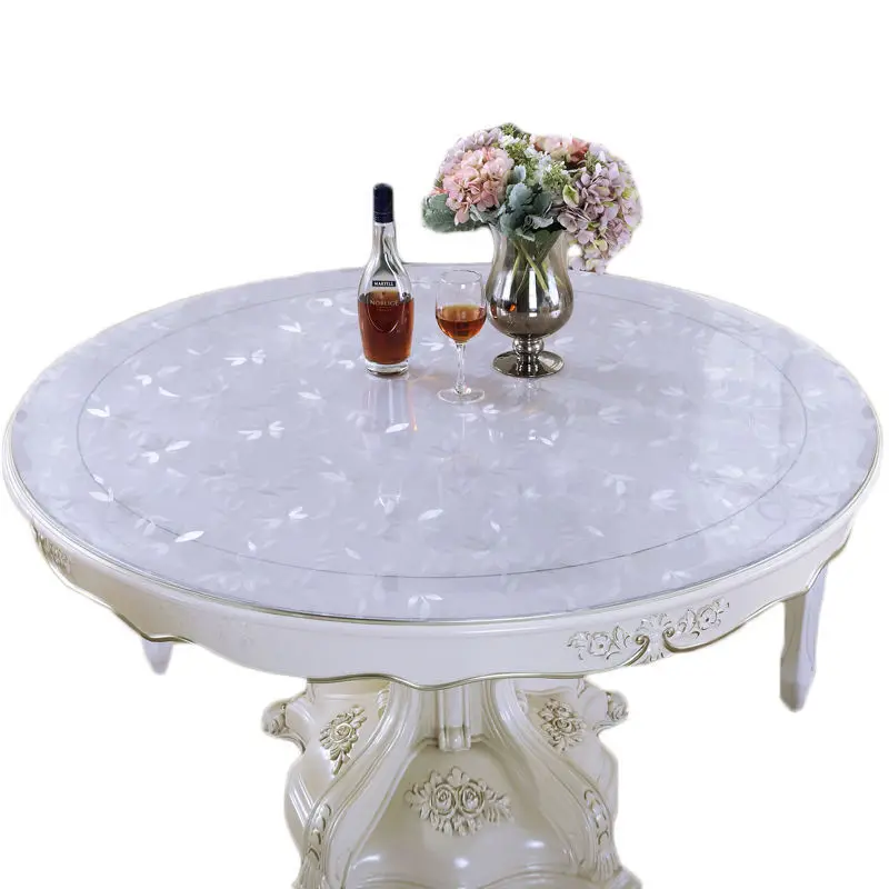 Round Transparent Tablecloth Waterproof Oilproof Table Cloth PVC Plastic Soft Glass Living Room Kitchen Coffee Table Cover Mat