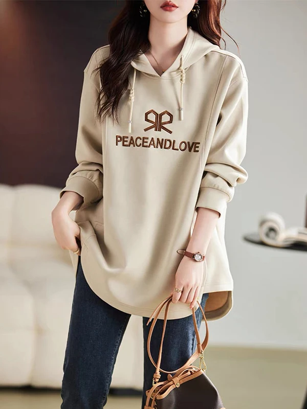 Ele Long Sve المطرزة هوديي المرأة Faion فضفاضة تناسب التخسيس الأعلى الكورية Sle العلامة التجارية الجديدة تصميم سيدة تخفيف #4