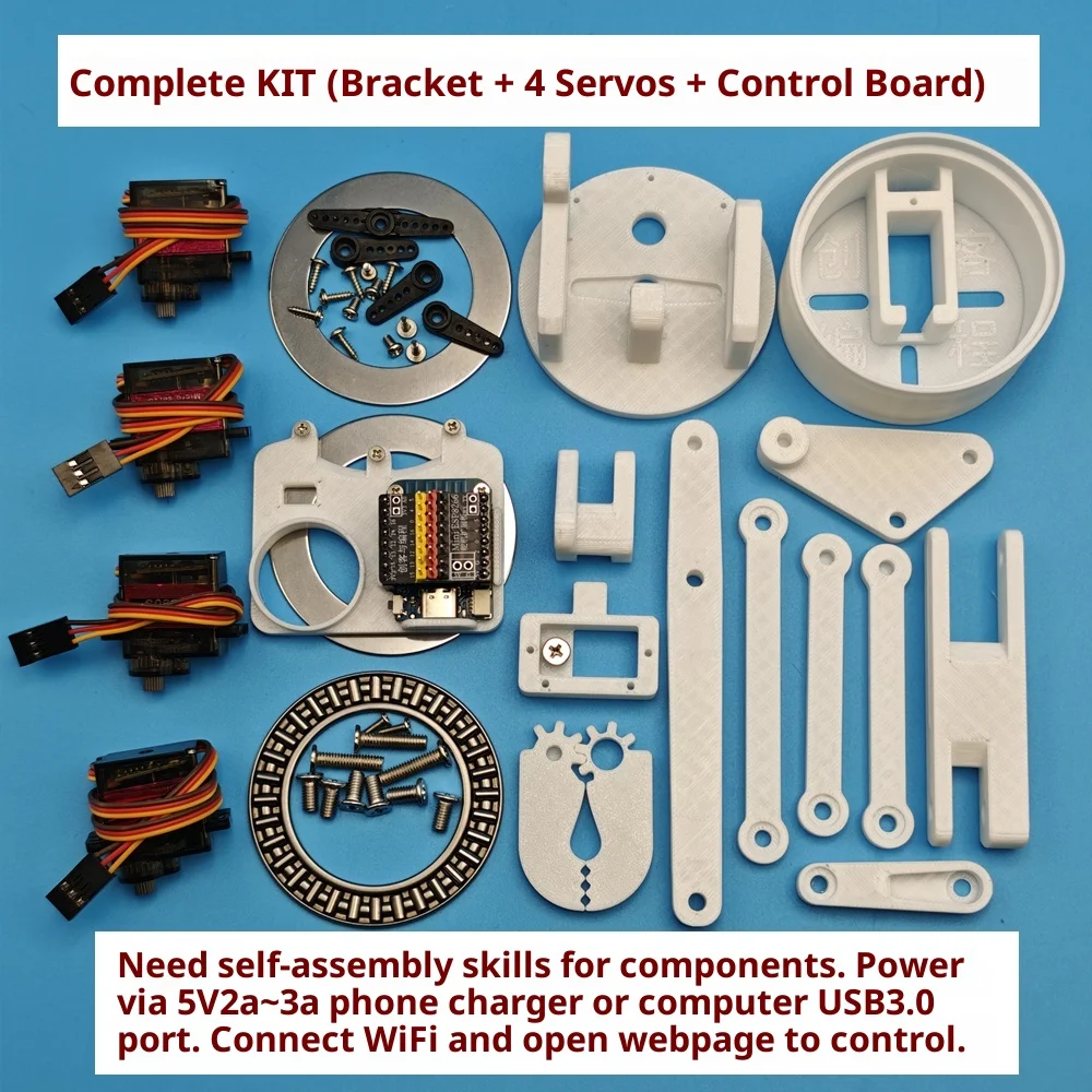 SG90 Four-axis, Three-DOF Robotic Arm; Arduino-programmable, Wi-Fi-enabled Robotic Arm; Small Educational Robot