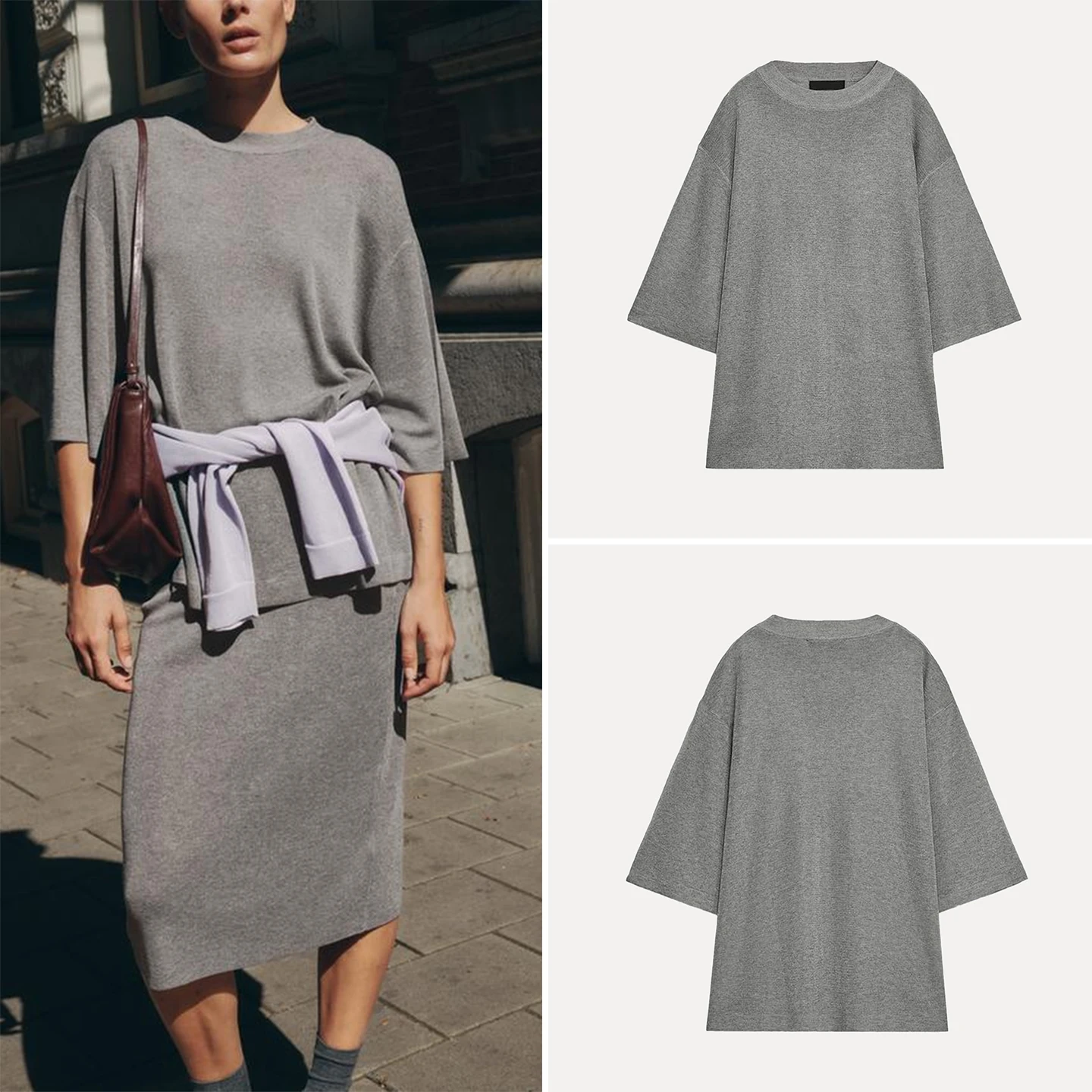 

Z Women's Knitted Pure Color ort Sve T-irt Loose Fit Flat Weave Faionable Personalized Sle Autumn 2025