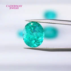 Paraiba Green Yttrium Aluminium Garnet YAG Loose Gemstone 4x6mm-10X12mm Oval Shape Synthetic Paraiba Loose For Jewelry Making