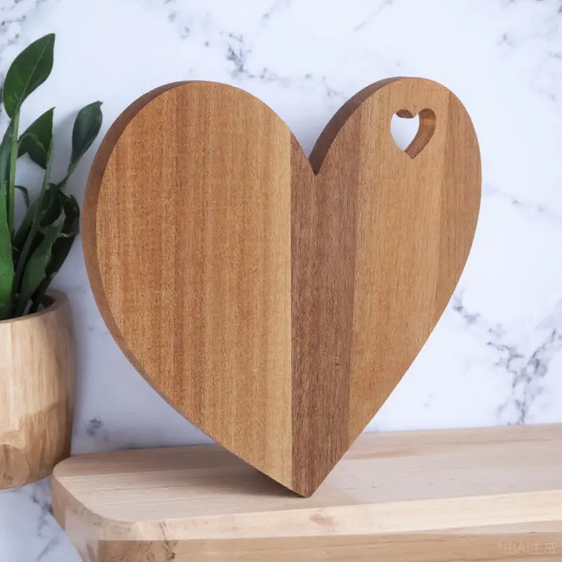 Sturdy Wooden Heart Shaped Cutting Board Smooth Easy Clean Surface for Charcuterie Cheese Platter Bread Meat Fruit Serving