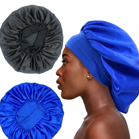 Large Satin Bonnet Silk Bonnet Hair Wrap for Sleeping Sleep Cap With Elastic Soft Band Big Bonnets for Women Hair Care Caps