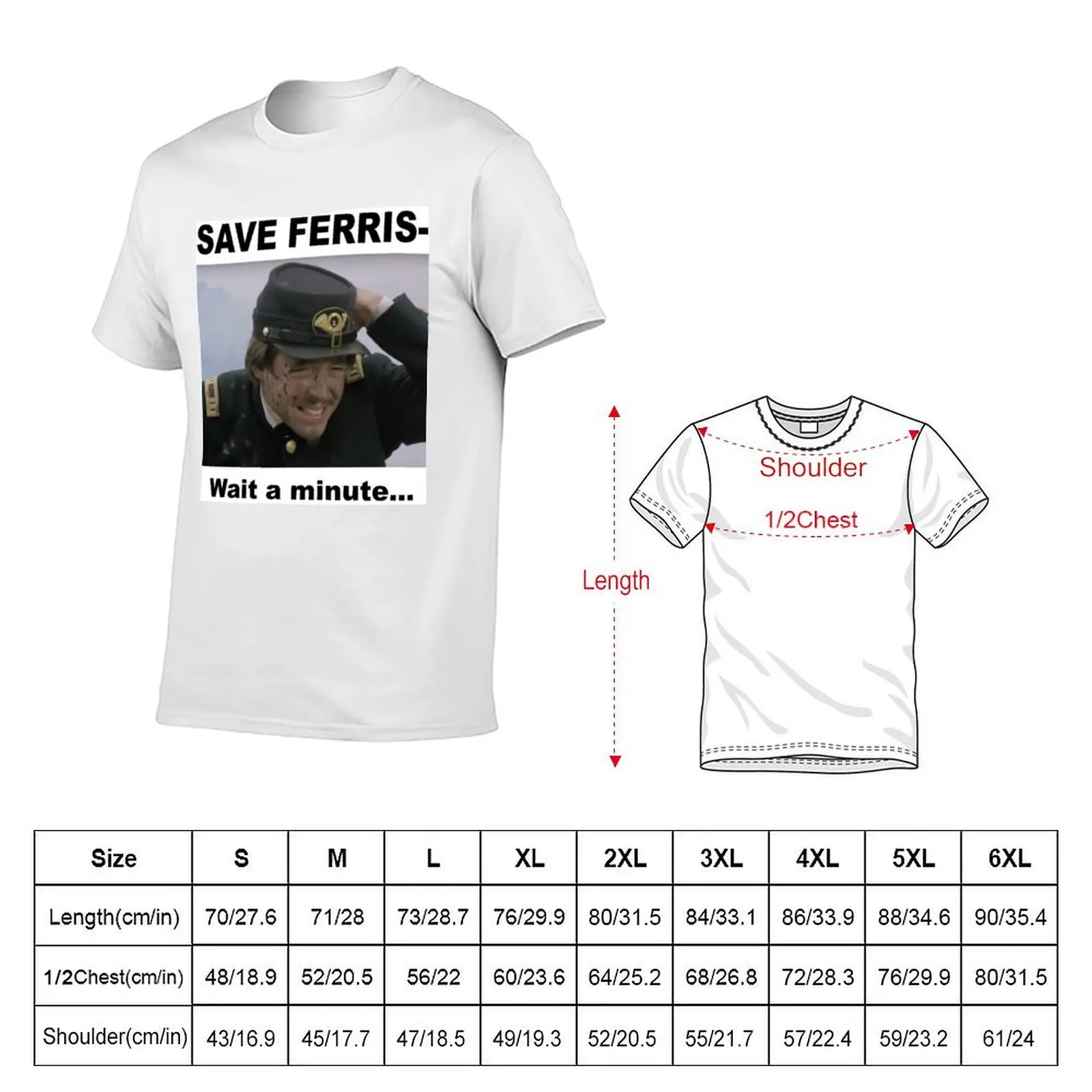 Glory-1998 SAVE FERRIS Matthew Broderick T-Shirt Sweat Resistant Workout Tee Shirt