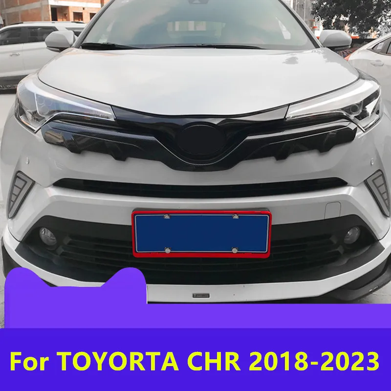 

For TOYOTA CHR 2018-2023 Zhongwang Decoration Bright Strip Front Car Logo Patch Front Hood Bright Strip Modified accessory