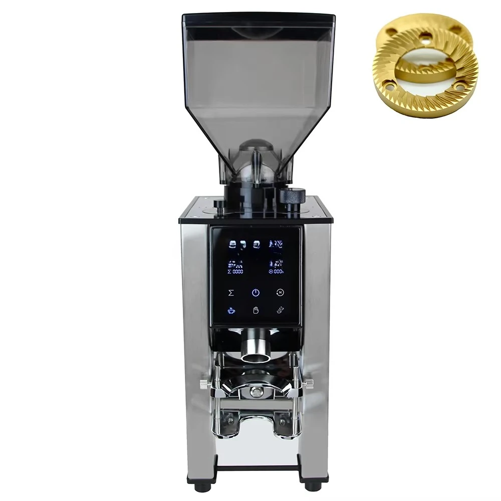 2025 Hot Sale Professional Heavy    Titanium Flat Burr Coffee Grinder Burr Mill Espresso Coffee Bean Grinder