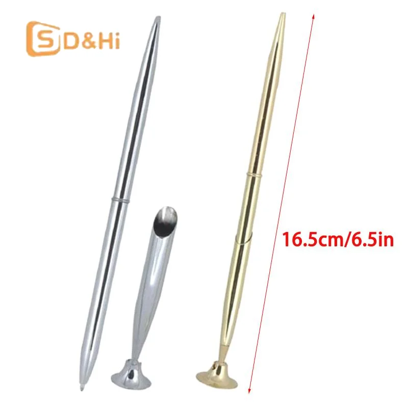 1PC Metal Ballpoint Pen, Retro Metal Ballpoint Pen Attached Base Stand Desk Office Counter Wedding Guest Sign Signature Pens Set