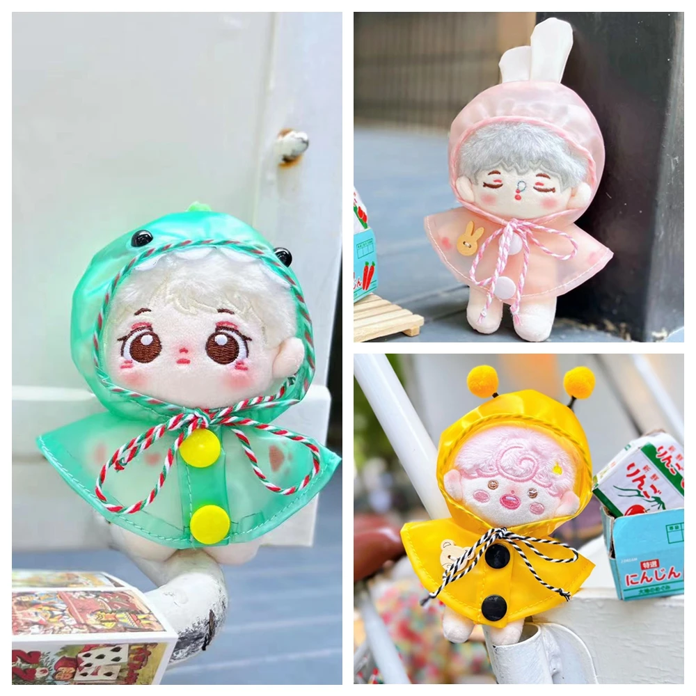 

17cm Labubu Raincoat Doll Clothes 10cm Cotton Doll Starfish Body Sunscreen Suit Raincoat Doll Accessories