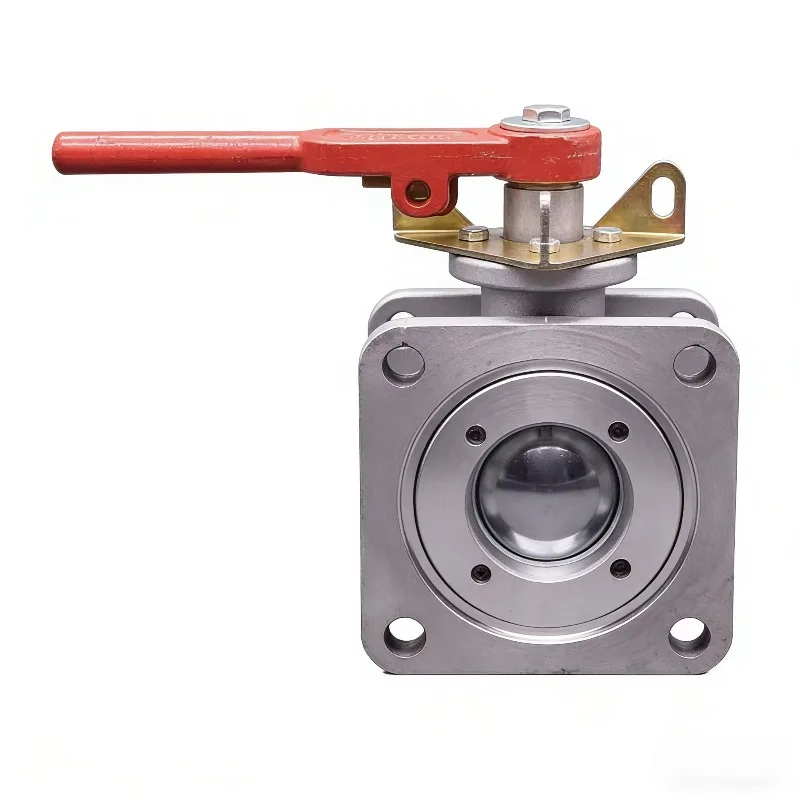 Square flanged stainless steel ball valve/liquid tanker/straight-through square two-way valve switch